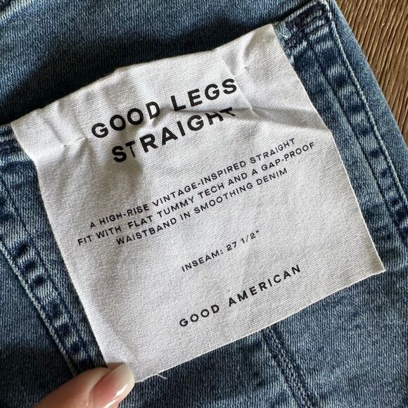 Good American Good Straight With Split Back Pockets in Indigo127 - Picture 8 of 10